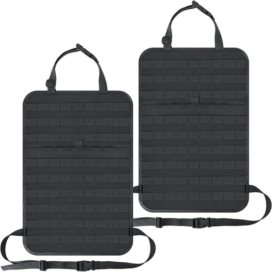 IRONSEALS Car Seat Back Organizer Tactical MOLLE Panel Panel Slackproof Cover Protector Nylon Car Seat Back Hanger Bag Pad 2 Pack