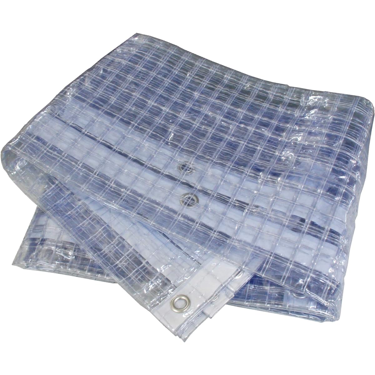 Nichi Seisakusho Threaded Vinyl Curtain Weatherproof 2.0x1.8m Four Side Eyelets 0.15mm Thick Transparent HE-5515-A