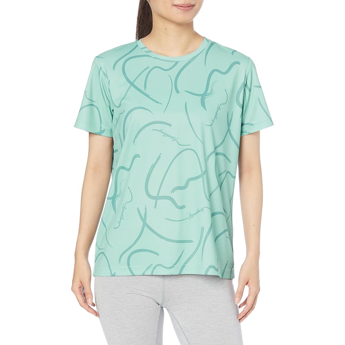 [Le Coq Sportif] Women's T-shirt, all-over print, short-sleeved T-shirt, UV CUT (UPF50+), QMWWJA03