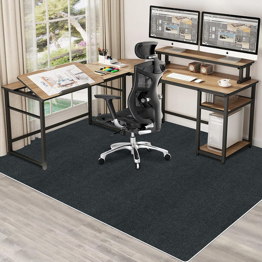 Chair Mat Table Chair Mat AOHDM Extra Large Size 140x180cm Gaming Chair Mat Placemat Floor Protection Mat Anti-Slip PVC Mat 4mm Thickness Quiet Sound Absorption Washable Cutting Multifunctional Tatami Protection Office Home Protection Mat (Black)
