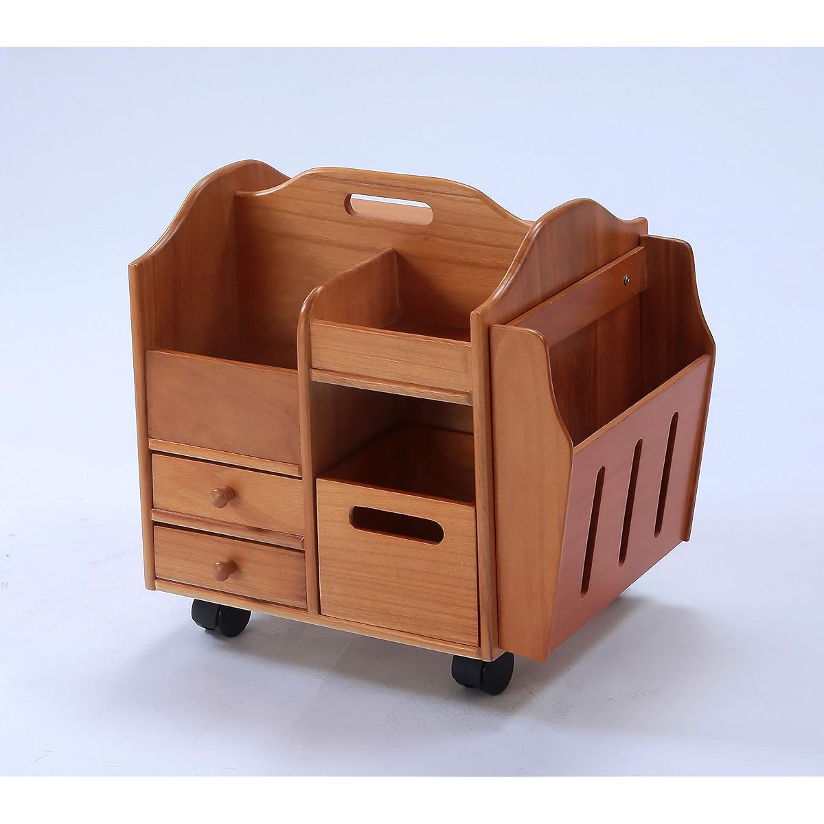 Tac Side Wagon Natural Low Width 43 x Depth 31 x Height 42.5cm Comes with a handle for easy carrying and movement