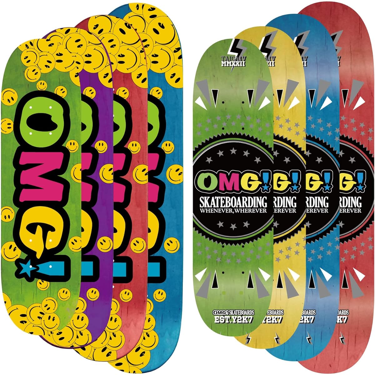 OMG! Skateboard Parts Skateboard Logo Deck 100% Canadian Hard Rock Maple