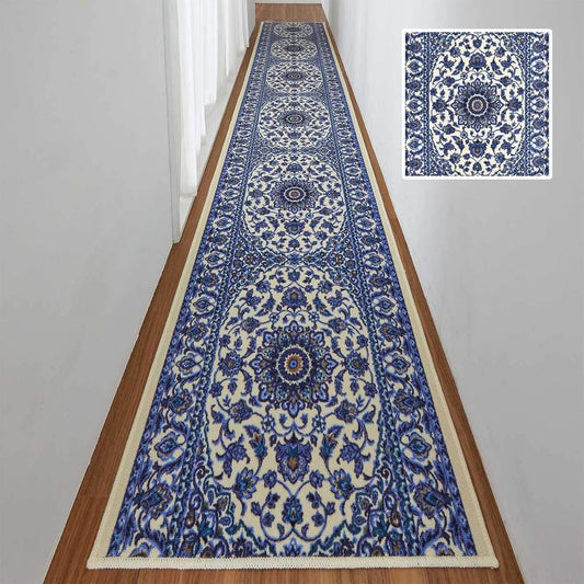 Corridor carpet, hallway mat [Emil] 65 x 240 cm, hallway mat, long carpet, hallway carpet, washable, long, made in Japan, anti-slip, antibacterial, odor resistant, absorbent, quick drying, blue 65 x 240
