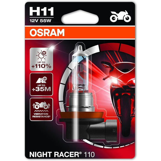 OSRAM Night Racer 110 H1 Halogen Bike Head Lamp Single Blister 1 set 64211NR1-01B