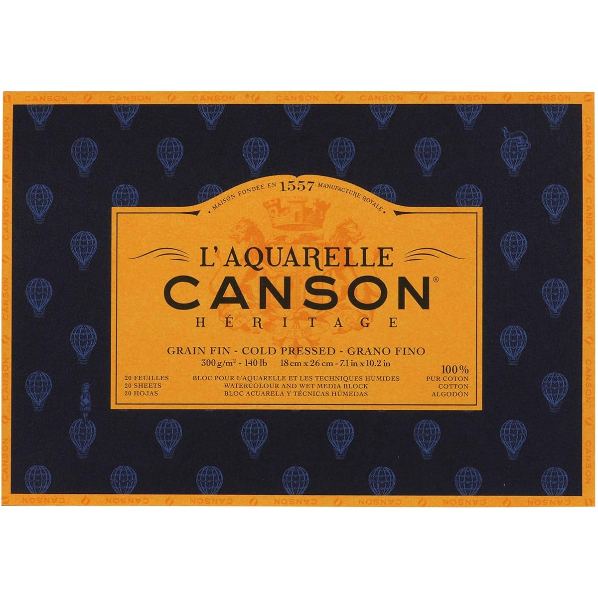 Canson Maruman Watercolor Paper Canson Heritage Block Fine 18x26mm 20 sheets 100720001