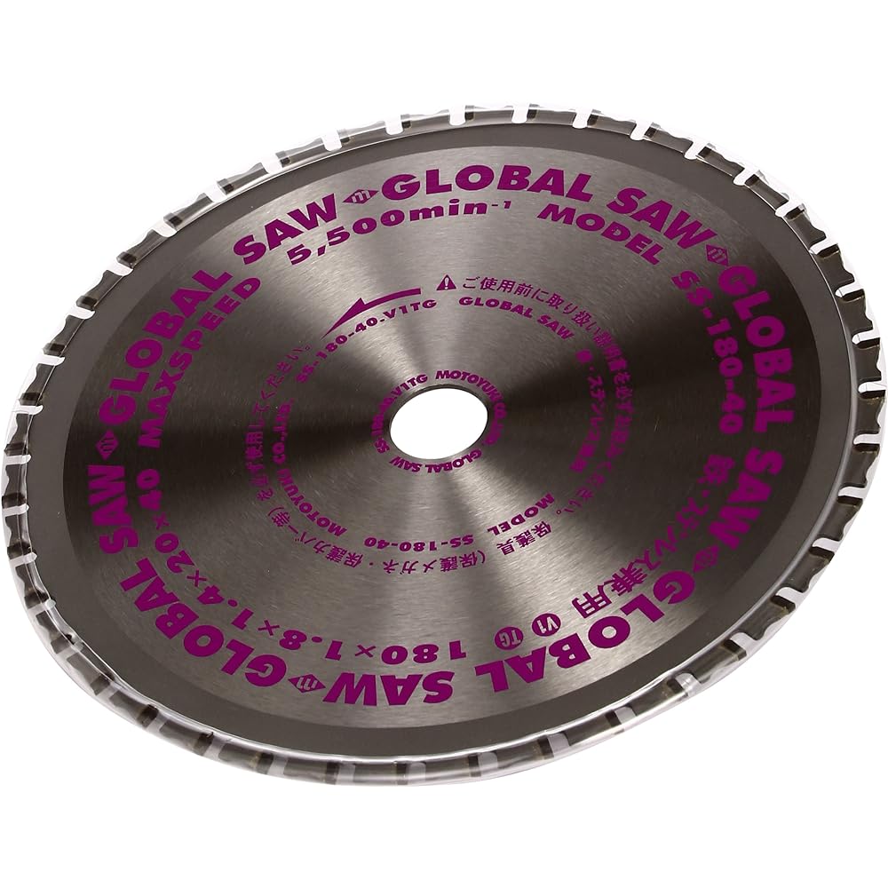 Motoyuki Global Saw Tipped Saw for both iron and stainless steel SS-180-40