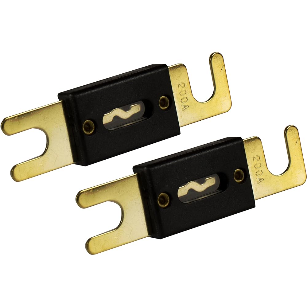 Absolute Absoluute ANL200-2, 2 Pack ANL Fuses 200 Amp Gold Plated