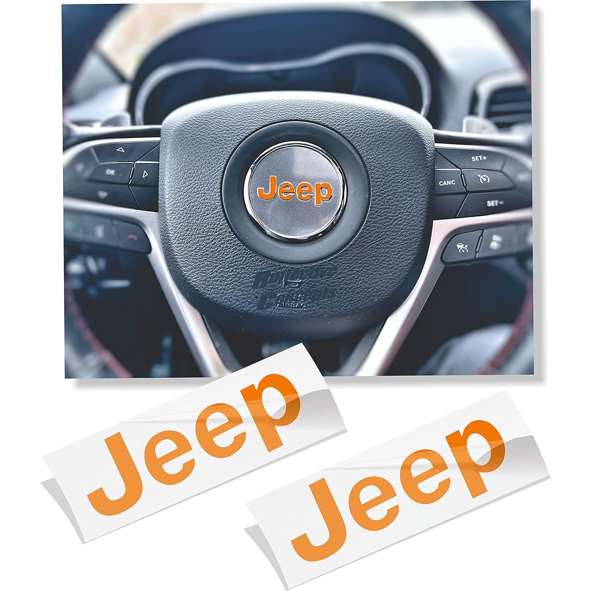 JEEP Steering Wheel Overlay Decal-2015-2017 Jeep RENEGADE 2015-Current Jeep Renegade Orange Jeep-Swo Renegade15: NROR