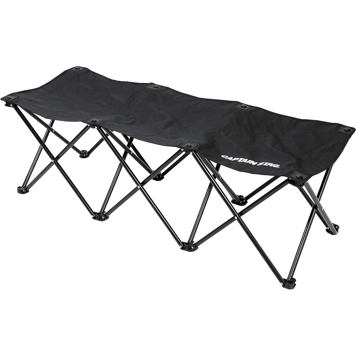 CAPTAIN STAG Bench Chair Compact Bench 3 Seater Black Gracia UC-1679