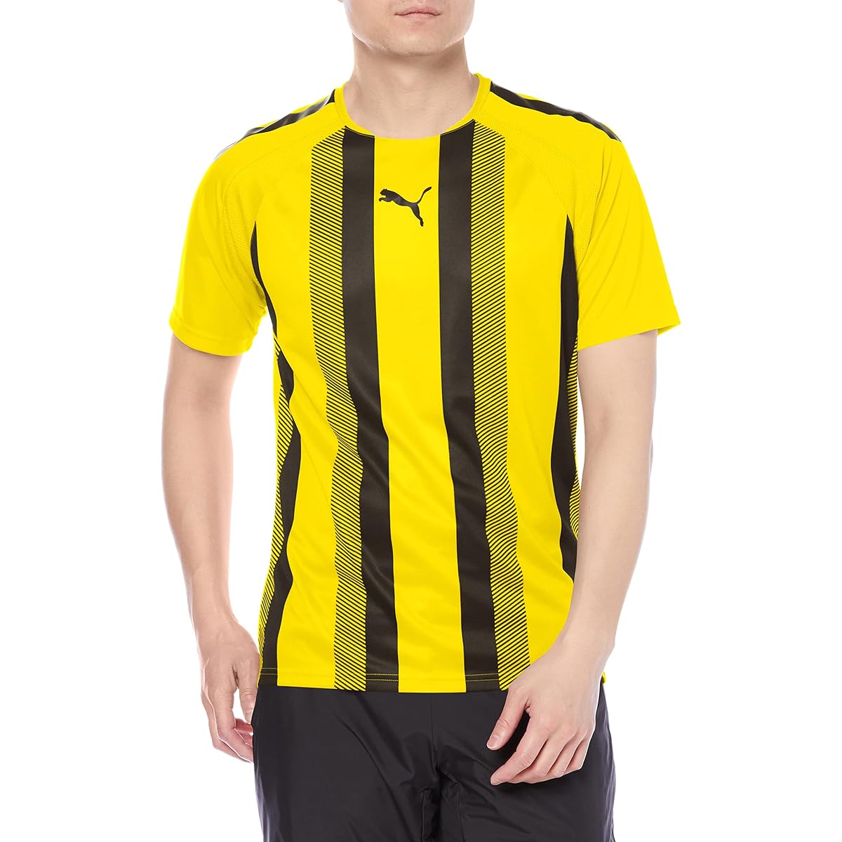 PUMA 705152 Men's Soccer Shirt TEAMLIGA Striped Game Shirt