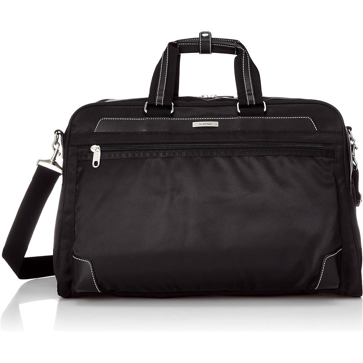 [St. Michiel] Boston Bag, Approximately 1-3 Nights Men's, Detachable Shoulder Belt, Lightweight Golf Bag, 22 cm, Black