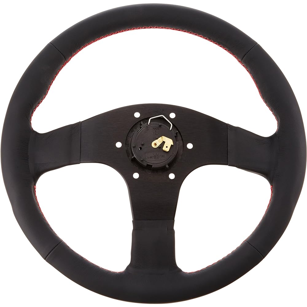 personal BLITZ Smooth Leather Red Stitching/Black Spoke 13.0 inches (330 mm) Steering Ring P075