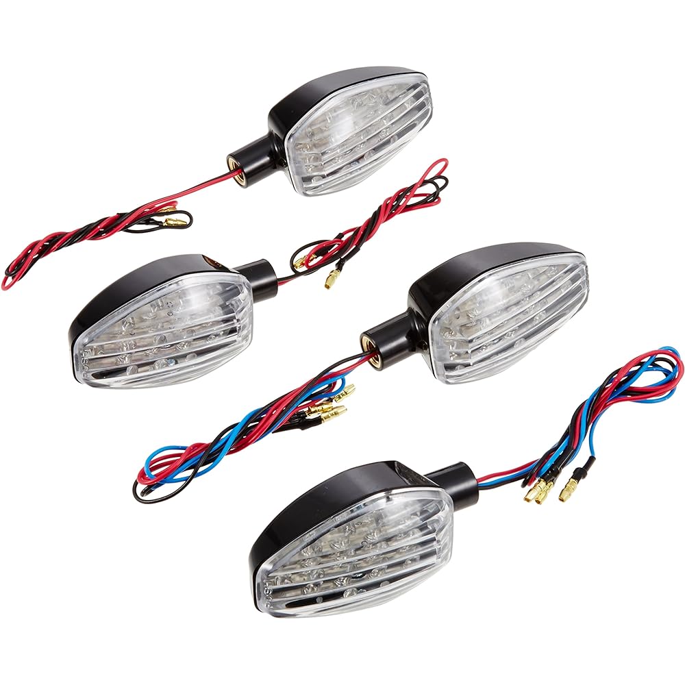 POSH FAITH Motorcycle LED Turn Signal Kit Grom/MSX125 Black Body/Clear Lens Lightweight LED Turn Signal 059452-06