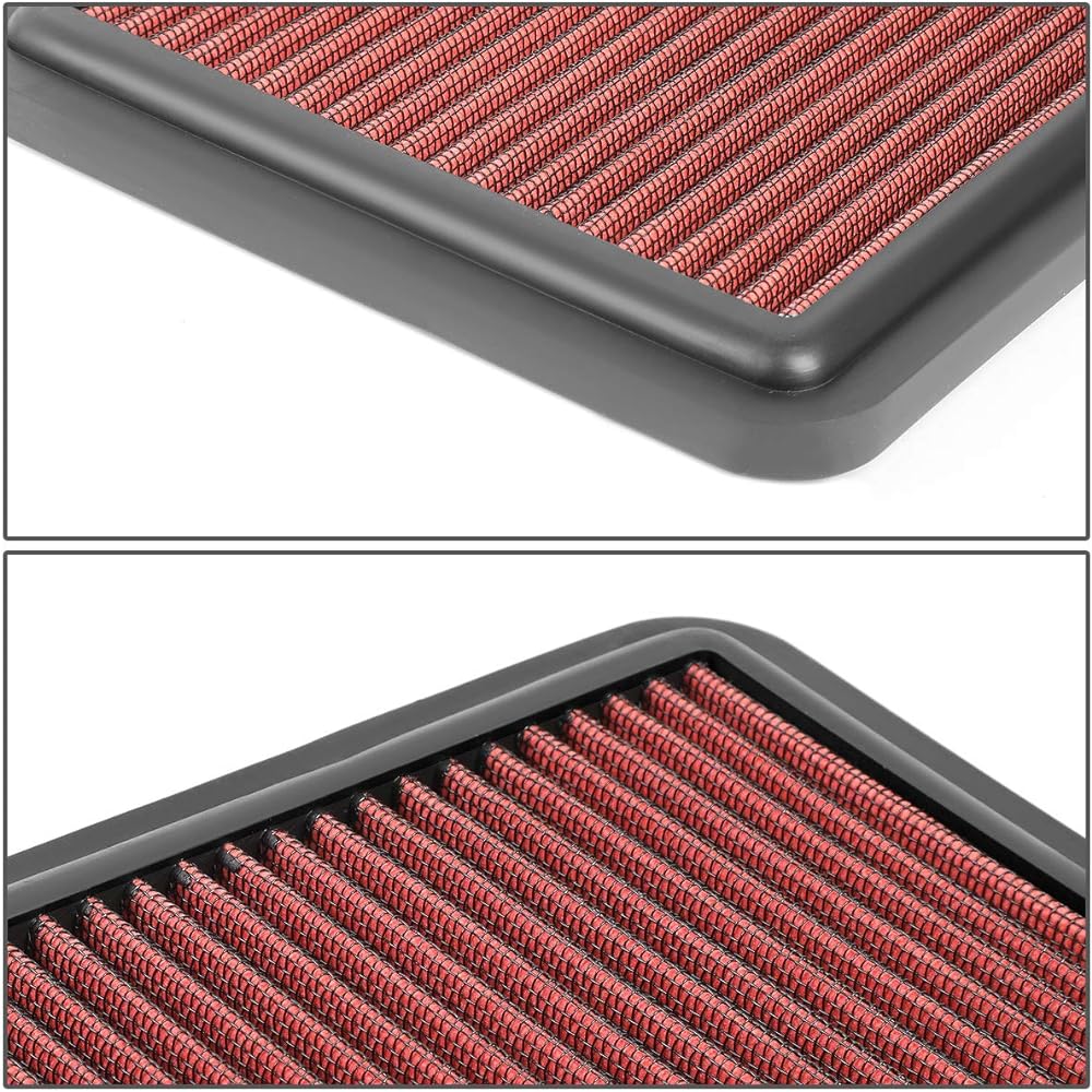 DNA MOTORING AFPN-226-RD Washing high flow rate engine drop-in-panel air filter