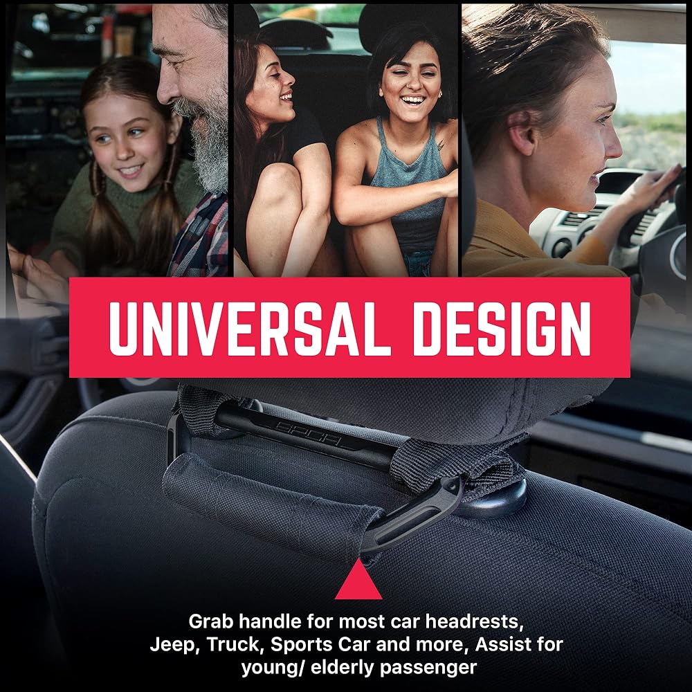 GPCA -GP BACKGRIP Pro Glove Handle's Headrest Jeep Handle JT JL JL JL JK Track Sports Wranglers, etc. Car handle assist Elderly passengers aluminum two packs jet black