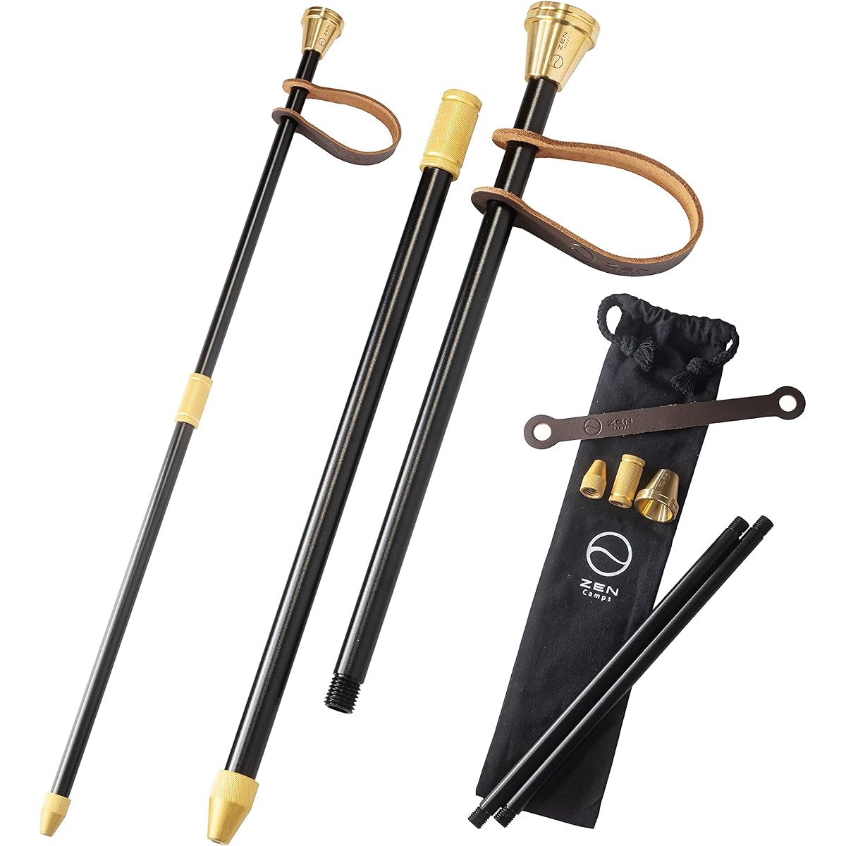 ZEN Camps Fire Blower Bellows Assembly Type Compact Fire Starter Camping Bonfire Bonfire Brass Aluminum Pipe Black Can be disassembled for easy maintenance
