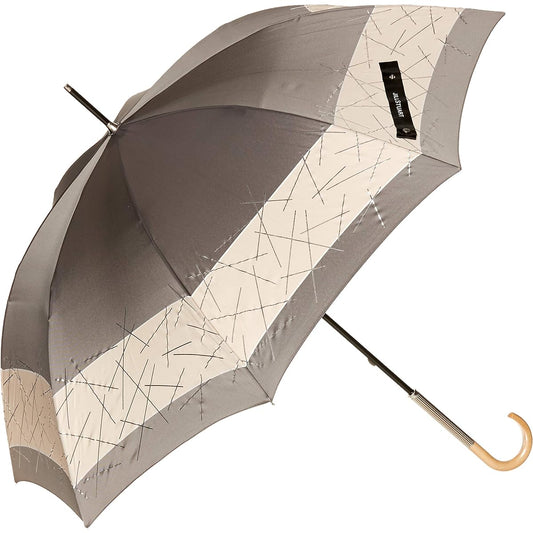 [Jill Stuart] AURORA 1JI 11036-36 Foil Stick Print Yarn-dyed Bicolor Long Umbrella Women's Black Japan Outer Rib 60cm (FREE Size)