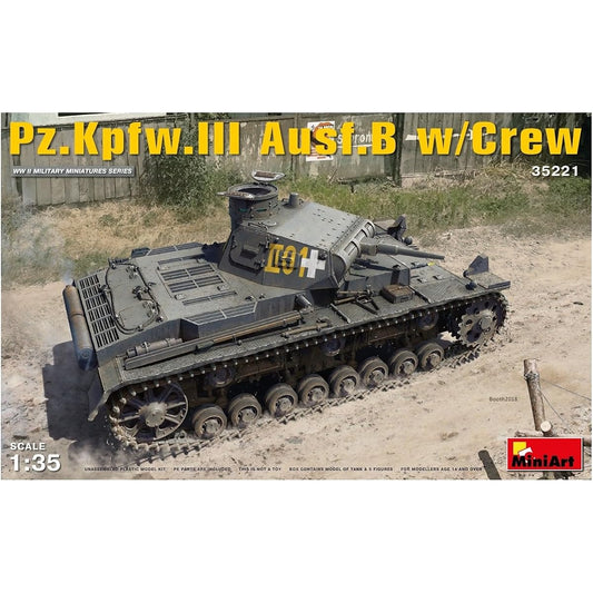 Miniart 1/35 World War II German Army Panzer B Type 5 with 5 Crew Plastic Model MA35221