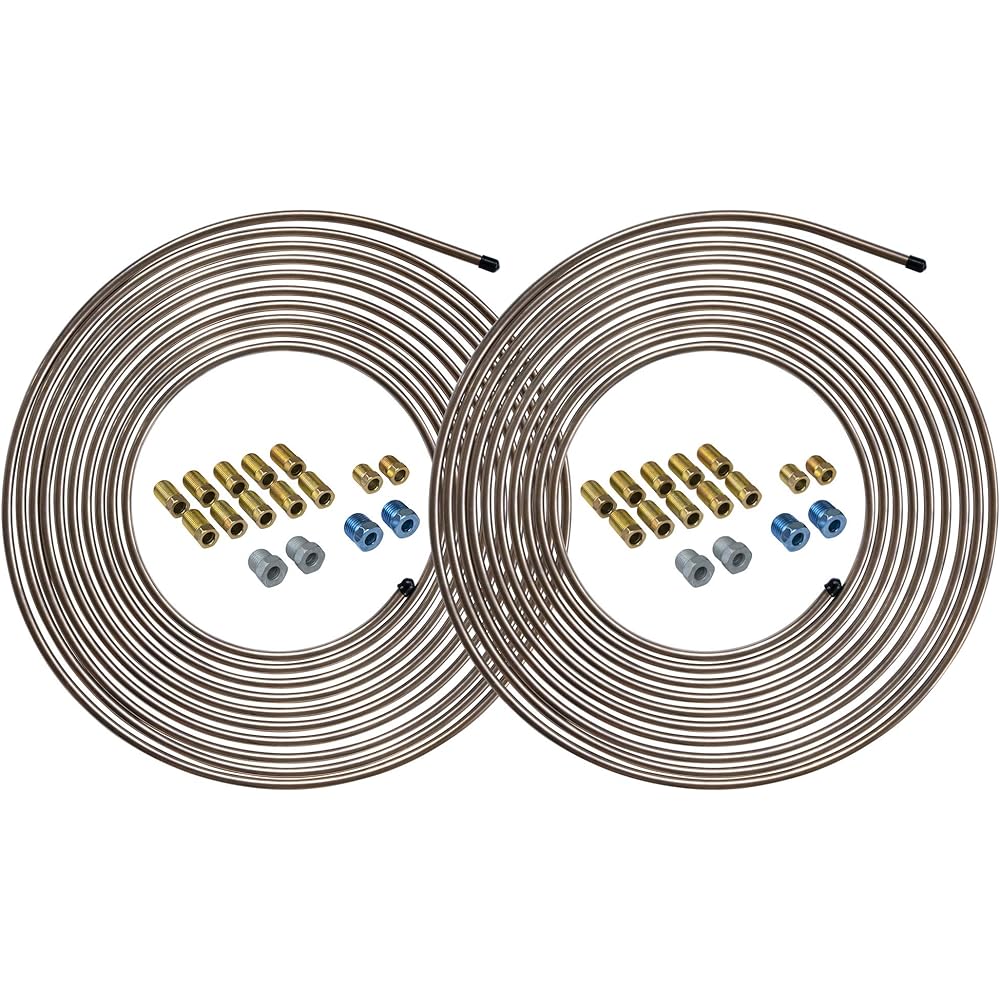 4lifetimelines Copper-Nickel Brake Line Tube Coil and Feeling 2 Kit 1/4 X 25