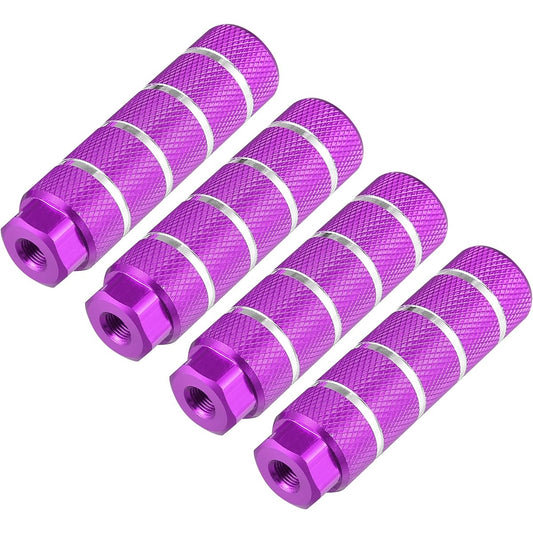 uxcell Bike Footpeg Rear Footpeg Footrest Peg Aluminum Alloy for BMX MTB Bike 9.5mm Axle Diameter 4 Pieces Purple