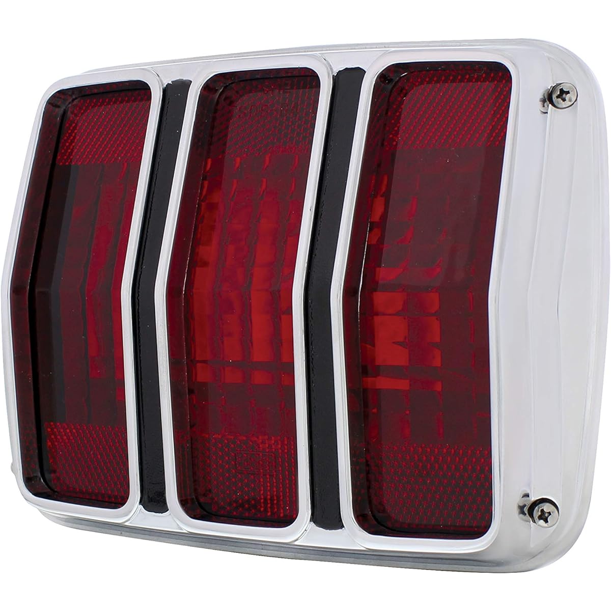 UNITED PACIFIC F6401 Tail Light Assembly 1964.5-66 Ford Mustang Polycarbonate Lens Chrom Castorim Tail Light replacement-1 Unit