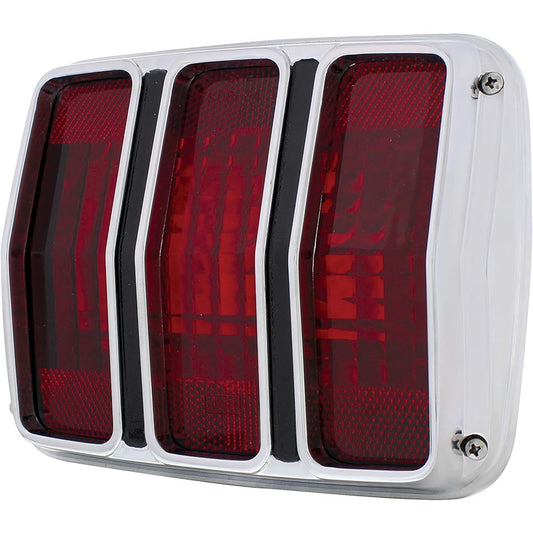 UNITED PACIFIC F6401 Tail Light Assembly 1964.5-66 Ford Mustang Polycarbonate Lens Chrom Castorim Tail Light replacement-1 Unit