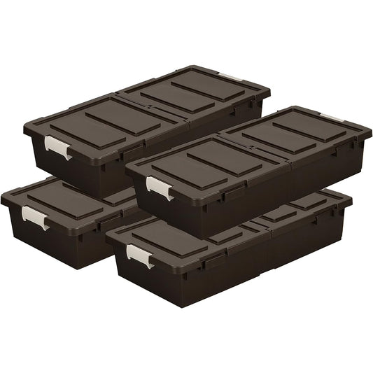 JEJ Under Bed Storage Box Set of 4 Brown 4510607004401