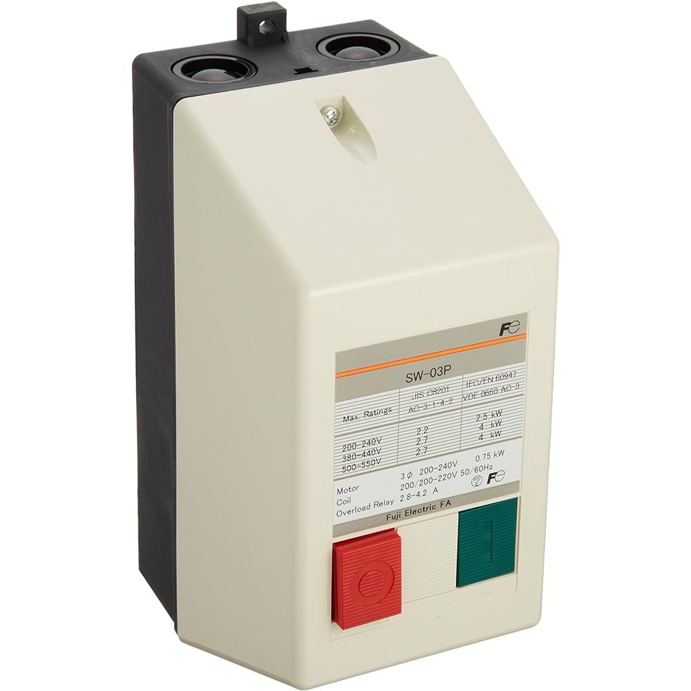 Fuji Electric Equipment Control Electromagnetic Switch with Push Button AC200V SW-03P-200V0.75KW-AC200V1A