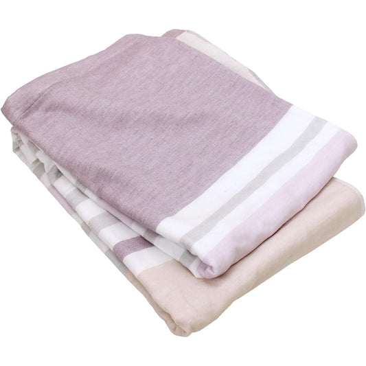 Imabari Towel Certified Gauze Towel Blanket Hiorie Single Lavender Made in Japan Border Pattern Imabari Brand Cotton 100% Cotton Bedding