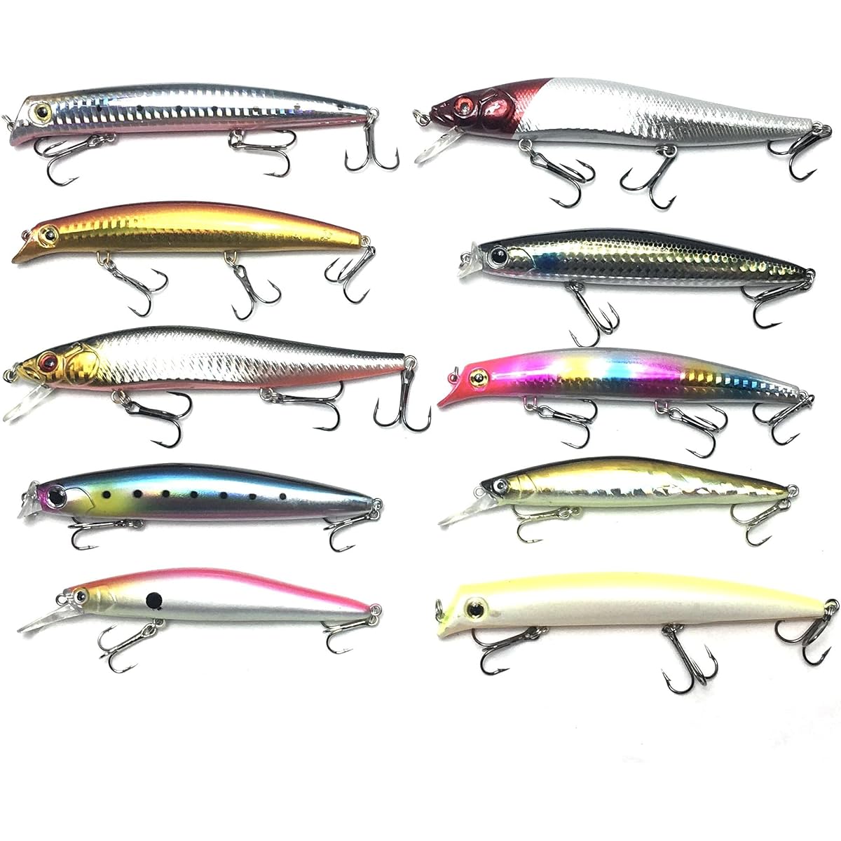 Seabass Minnow 10 Piece Set Lipless Minnow Seabass Minnow Seabass Lure Set Shad