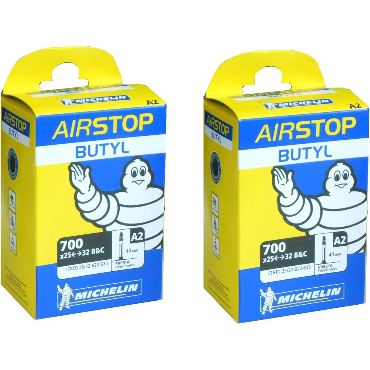 Set of 2 Michelin Air Stop Tube 700 x 25/32C (Valve Length 40mm) [Parallel Import]