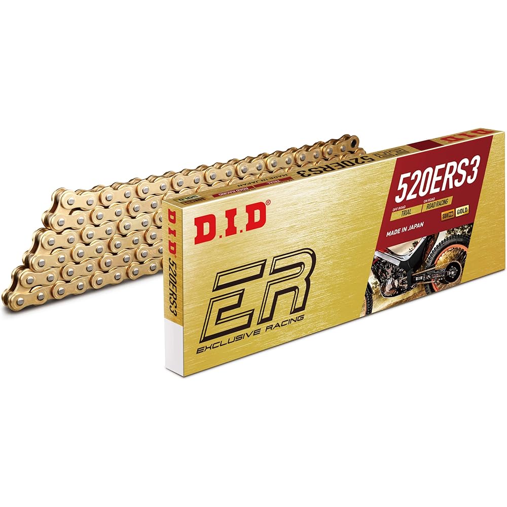D.I.D Motorcycle Chain with Clip Joint 520ERS3-110RB G&G (Gold) SDH Pin Processing for Two Wheels Motorcycle 907811