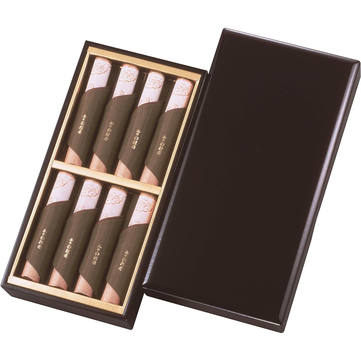 Mainichi sandalwood incense genuine lacquered box short 8 pieces