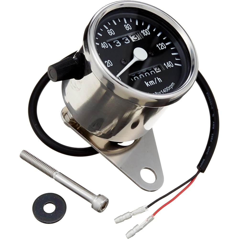 POSH Motorcycle Supplies LED Backlight Mini Speedometer (Mechanical) Black Panel 100014-76