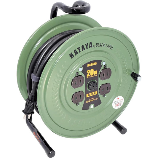 HATAYA Cord Reel Sunday Reel 20m Indoor Use (S-20 Military Green Paint) HATAYAxGranGear Collaboration Product Military Green S-20G