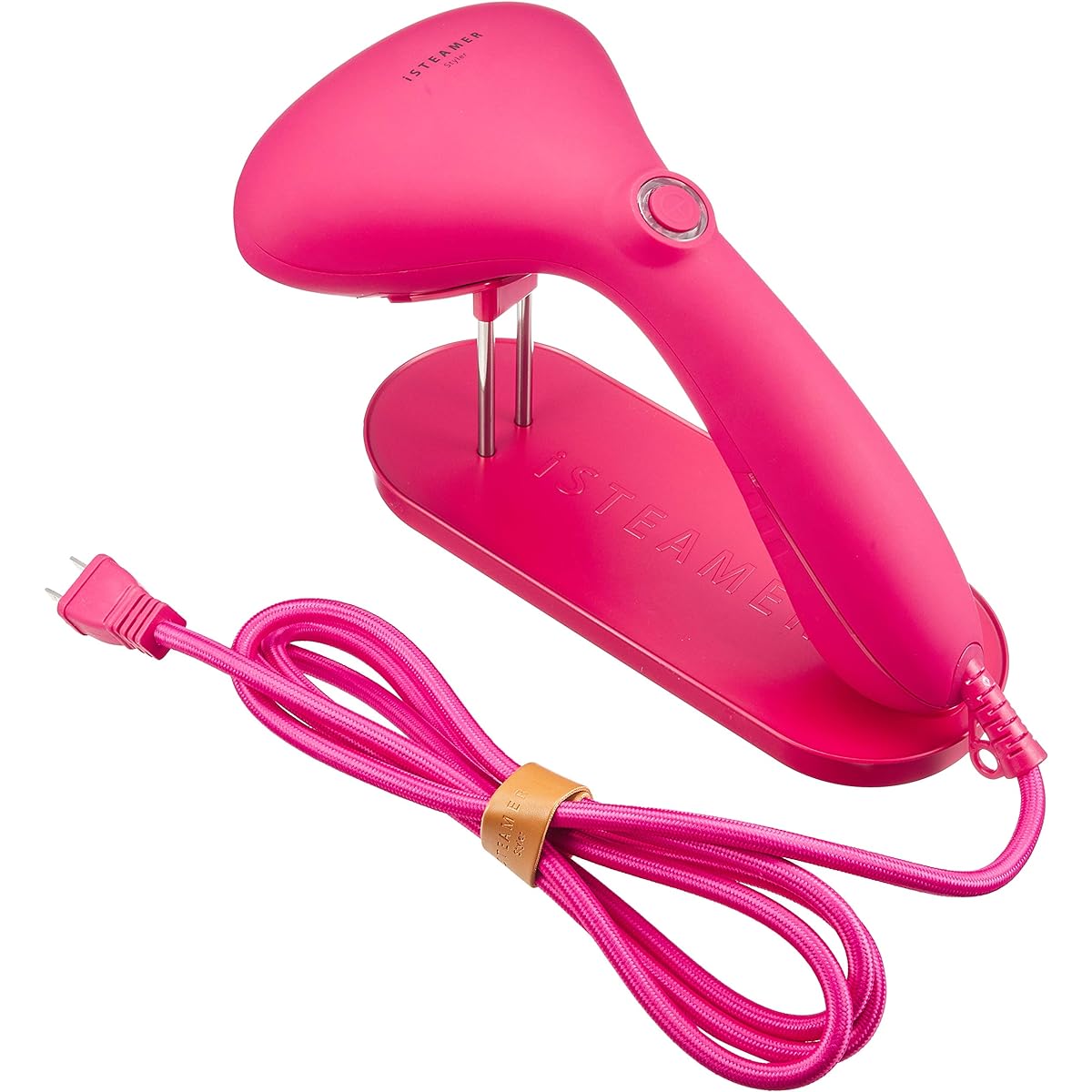 iSTEAMER Clothes Steamer Hanger Steam Iron Disinfecting, Deodorizing, Hay Fever Prevention 25 Second Time Saving Steam Ultra Lightweight 580g IST-RD (Cherry Pink)