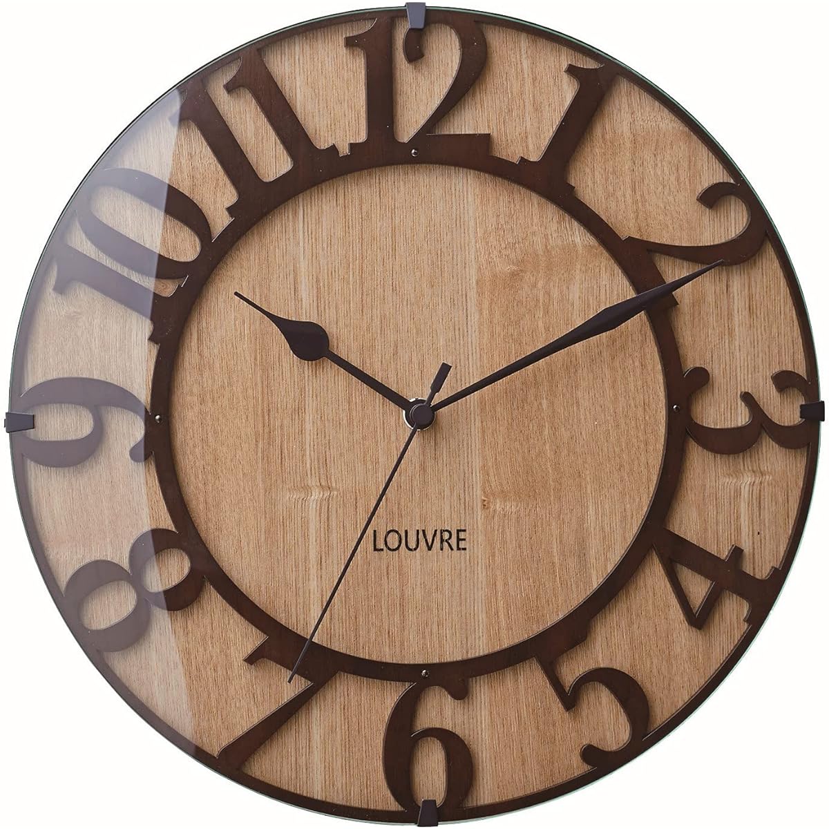 Interform Wall Clock Radio Clock Musee Wood CL-8333 Wood Scandinavian Brown Black φ30×D4.5cm