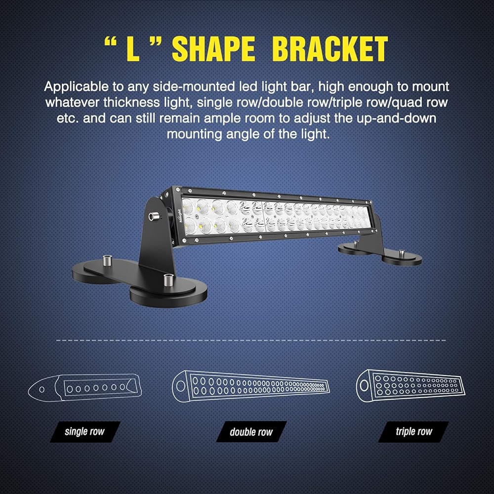 NILIGHT 2 Magnetic Base LED Light Bar Mount Bracket Strong Fucker Holder Straight Curve Side Mount LED Bar Food Roof for LED Bar
