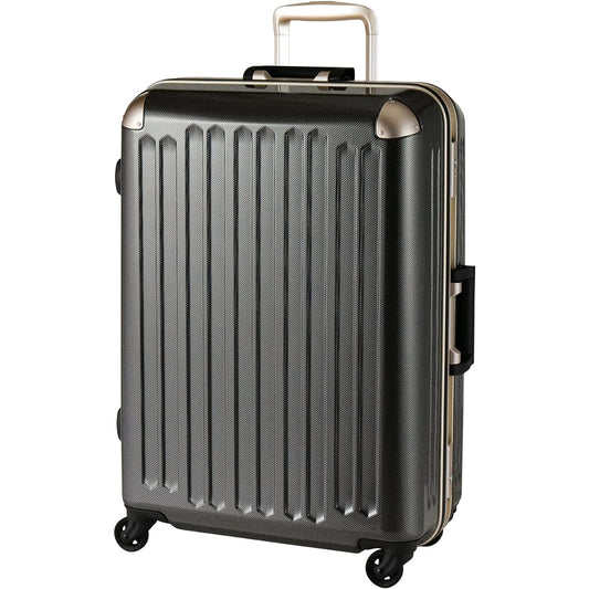 [Plus One] Suitcase ALPHA SKY 61cm Capacity: 64L / Weight: 4.3kg [9256-61] HINOMOTO Frame Type (BLACK CARBON)