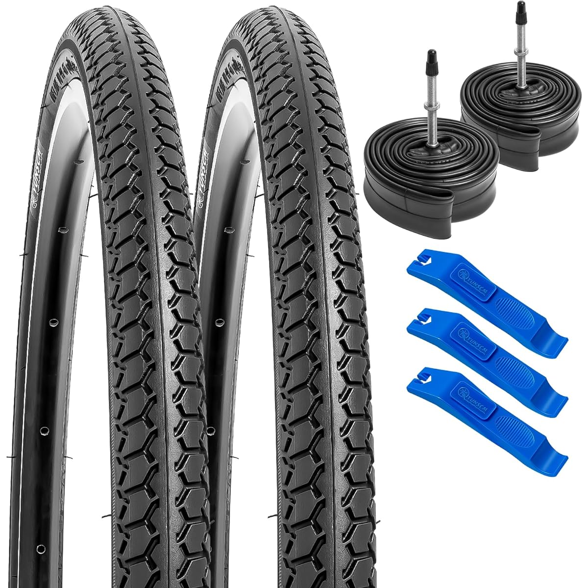 Set of 2, 20x1 3/8 Tire, 20x1 3/8 37-451 Bicycle Tire + 20x1 3/8 Bicycle Tube Thick Presta Valve 60mm + Tire Lever, Tire 20x1 3/8, Bicycle Tire 20x1 3/8, Road Bike Tire 20x1 3/8, cross bike tire 20x1 3/8, B003