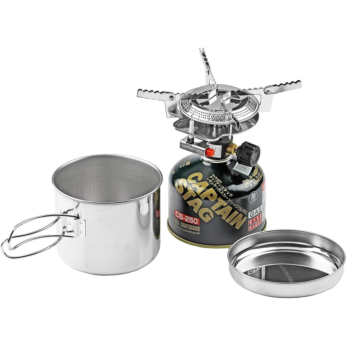 CAPTAIN STAG One Person Pot Set Auric Small Gas Burner Stove/Cooker Set M-6400