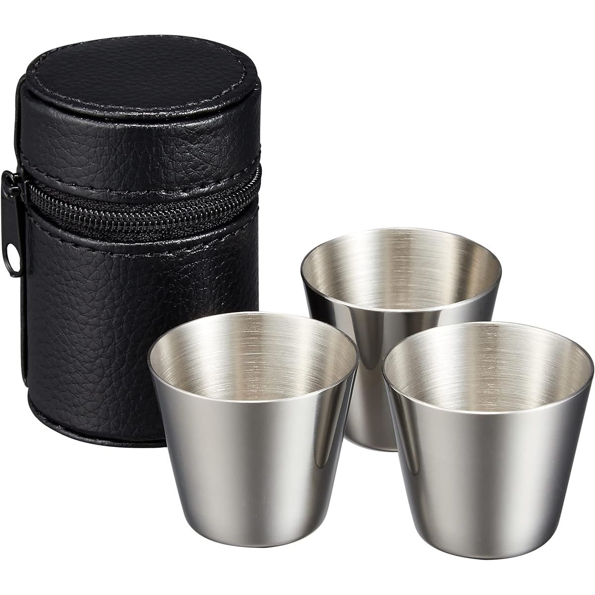 Belmont BM-242 Stainless steel cup 3P with leather case