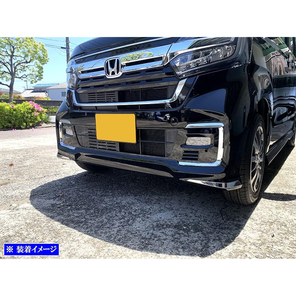 BRIGHTZ N-BOX Custom JF3 JF4 Late Super Mirror Stainless Plated Front Bumper Corner Mall 2PC [COR-MOL-019] JF F3 F4 3 4 N BOX NBOX N Box N Box Custom 46558