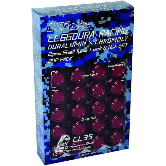 KYO-EI (Kyoei Sangyo) LEGGDURA RACING Shell Type Lock & Nut Set (CL35) Ledura Racing Shell Type Nut (Lock & Nut Set) M12 x P1.5 Red CL35-11R