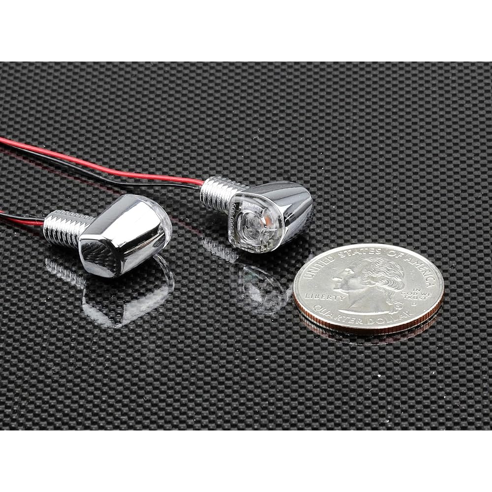 Kijima Motorcycle Bike Parts Nano Turn Signal Lamp Ultra Small Single 12V1.5W 2 Pieces Chrome Plated/Amber 219-5195