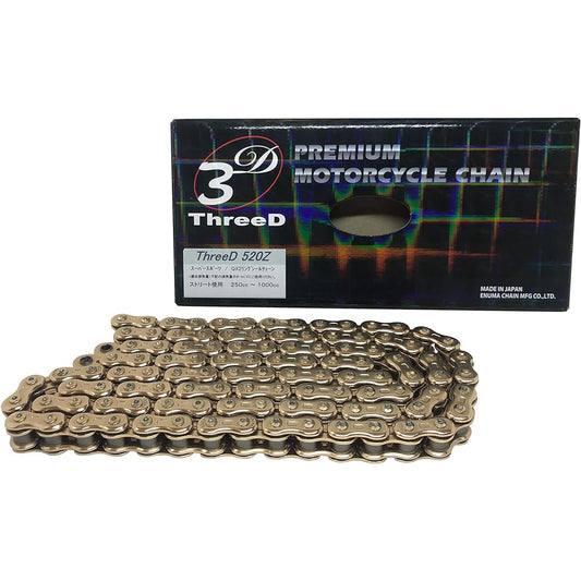 THREED MLJ 520Z Gold Motorcycle Chain 106L QX2 Ring Seal