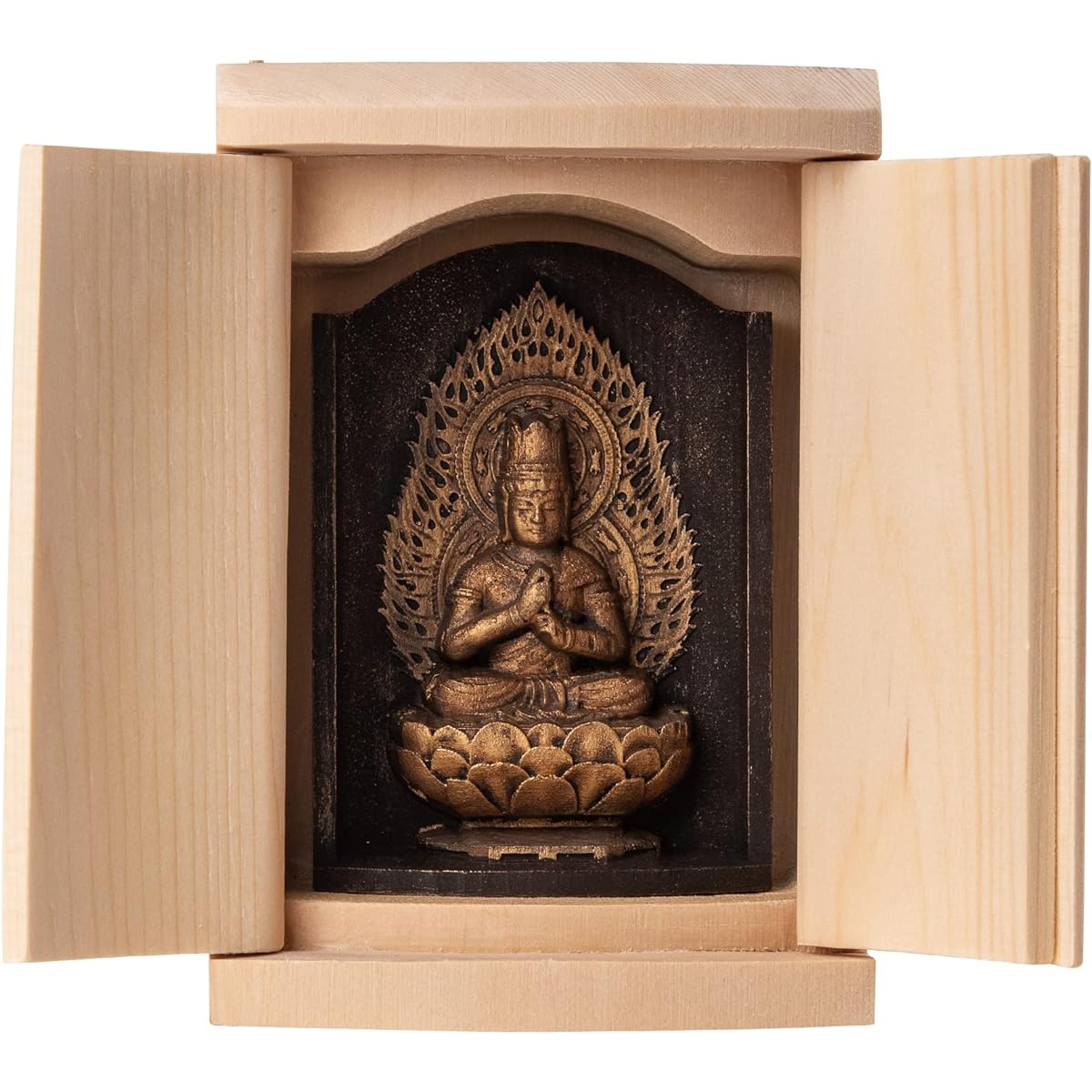 Zeku Dainichi Nyorai Buddha statue with Zushi (golden antique finish) Mount Jyujuin prayer _ Born in the Year of the Monkey Twelve Zodiac Amulet Main Image Zodiac (T00254-F