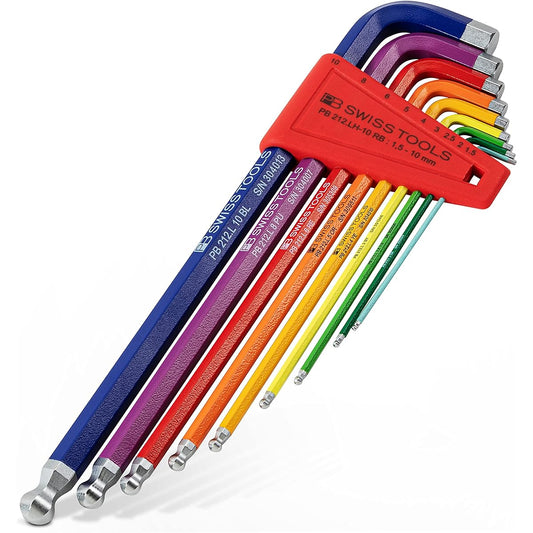 PB SWISS TOOLS 212LH-10RBCN Long rainbow wrench set with ball