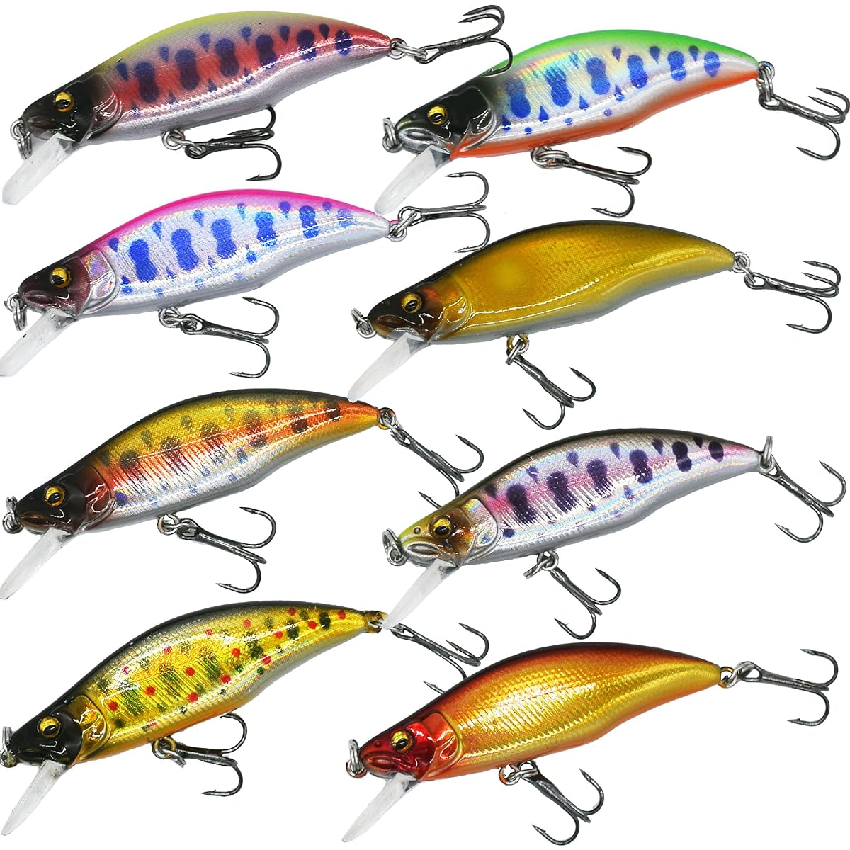 [PB Lure] Mountain Stream Minnow 51FS 51mm 4.5g Mountain Stream Trout Black Bass (Set of 8 colors)