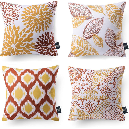 Phantoscope Cushion Cover New Living Scandinavian Set of 4 45 x 45cm Simple Cushion Cover Stylish Classic Sofa Backrest Konoha Soft Body Pillow Orange